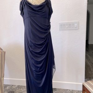 Alex Evening full length gown with rhinestone waist embellishments. Worn once.